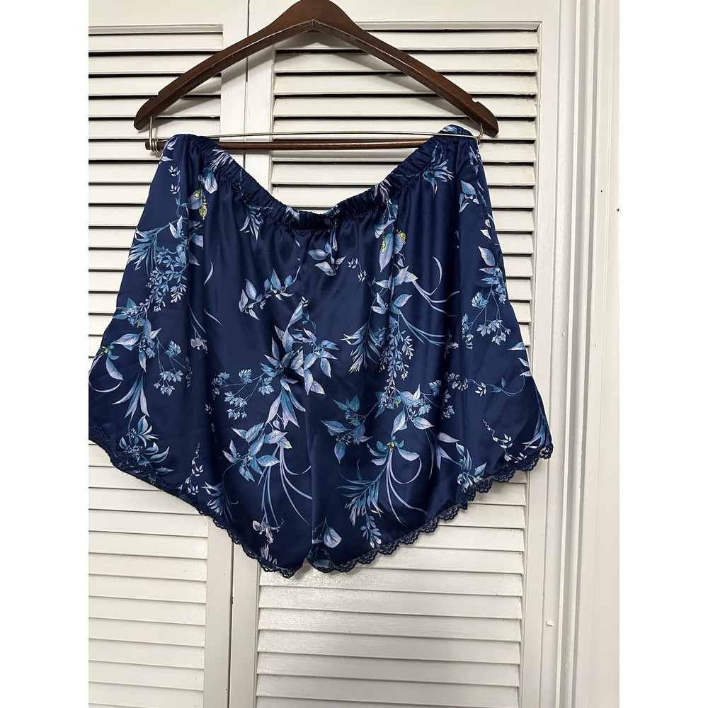 Printed Shorts Sleep Set Navy Floral XL‎ Silky Summer Nights Lounge Comfort - Picture 2 of 4